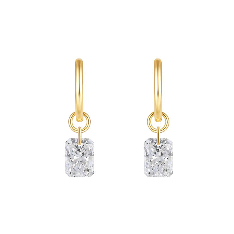 Nadine Pavé Square Stud Earrings
