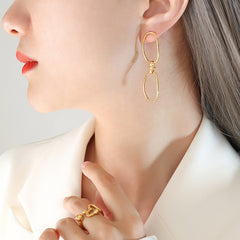Geometric Link Necklace, Bracelet & Earrings