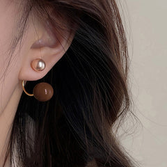Nadine Vintage-Inspired Pearl Sphere Stud Earrings