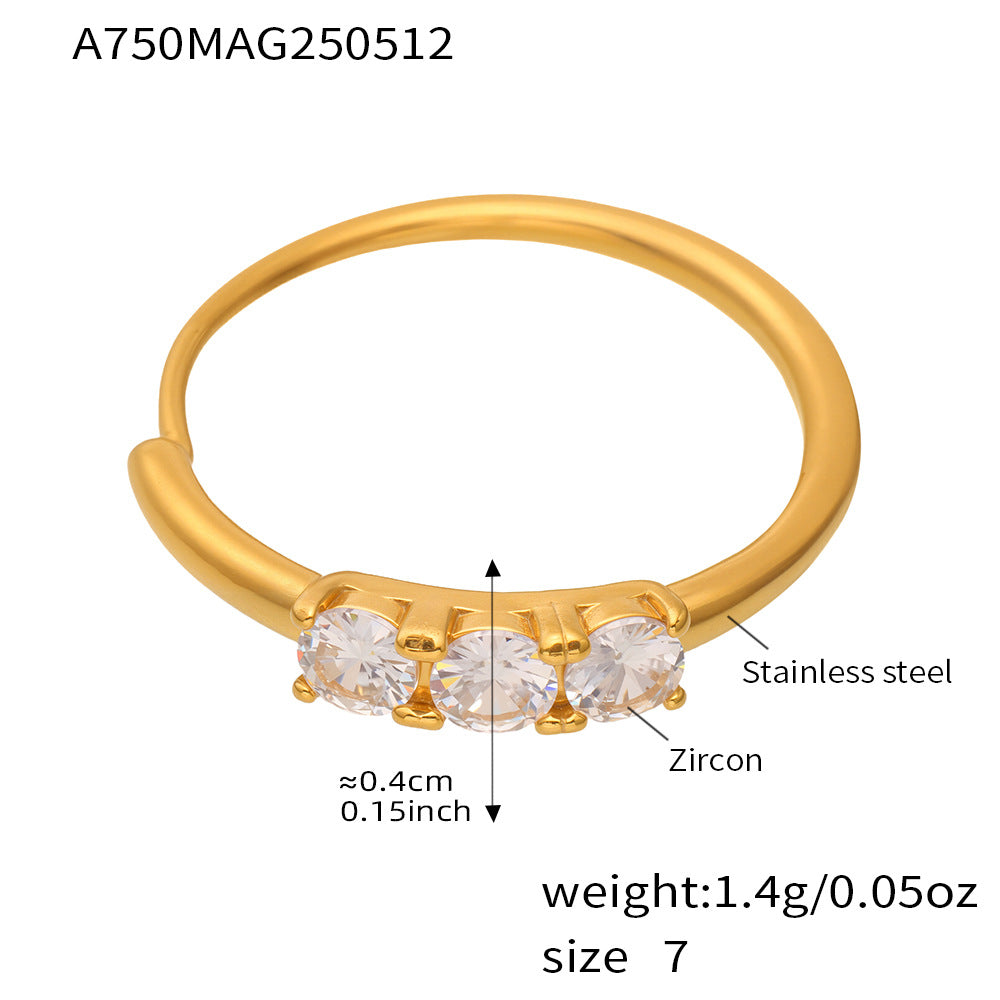 Cubic Zirconia Open Band Ring