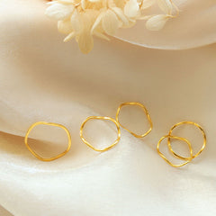 Minimal Irregular Stacking Band Ring
