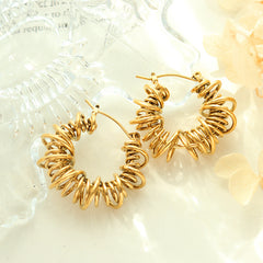 Gold-Tone Looped Wire Hoop Earrings
