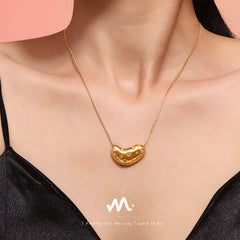Gold-Tone Heart Pendant Necklace