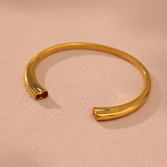 Gold-Tone Sculptural Open Cuff Bracelet