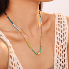 Multicolor Bead Pendant Necklace