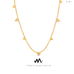 18K Gold-Plated Triangle Charm Necklace