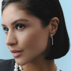 Nadine Pearl Pavé Tassel Drop Earrings