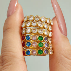 Beaded Band or Cubic Zirconia Ring