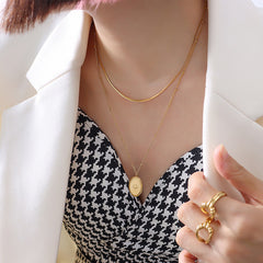 18K Gold-Plated Starburst Coin Layered Necklace