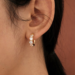 Nicolette Vintage-Inspired Pavé Hoop Earrings