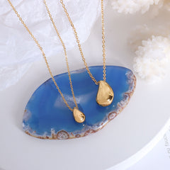18K Gold-Plated Teardrop Pendant Necklace
