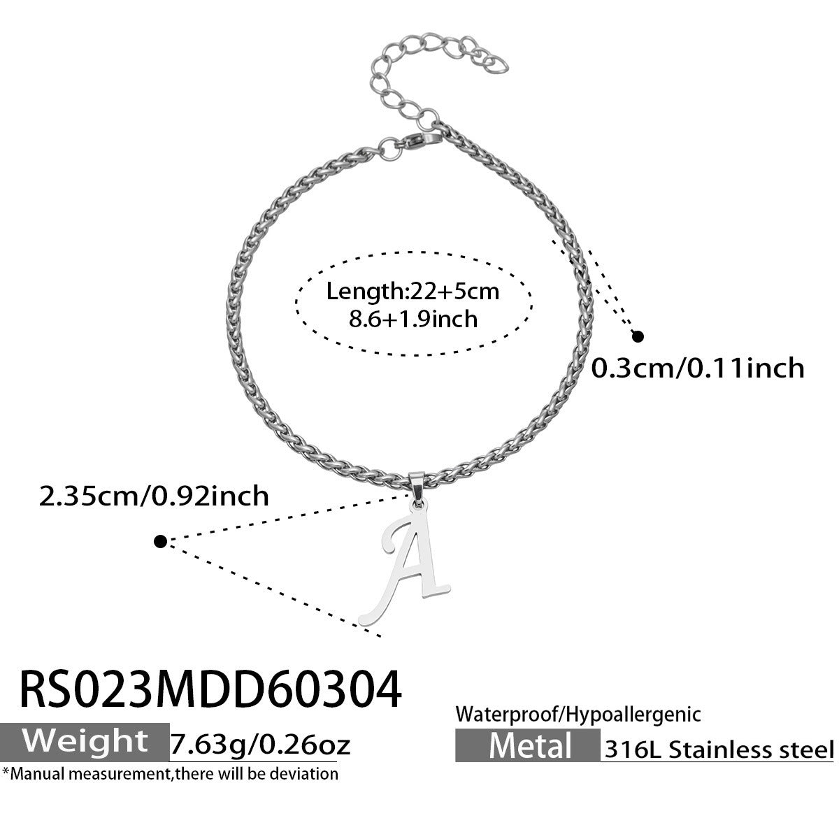 Initial Pendant Anklet