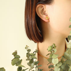 Screw-Motif Stud Earrings