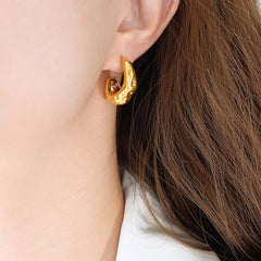 Sculptural Dimpled C-Hoop Earrings