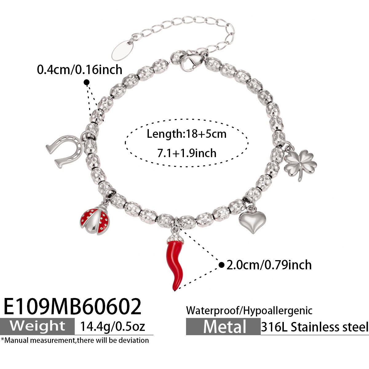 Cubic Zirconia Floral Charm Bracelet