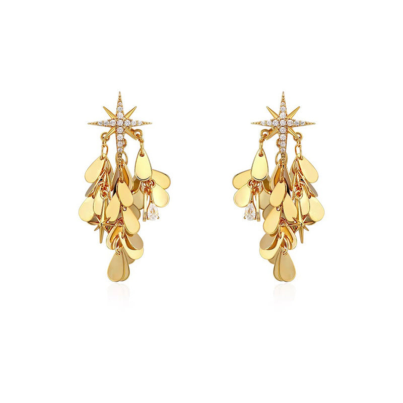 Camille Pavé Star Drop Earrings