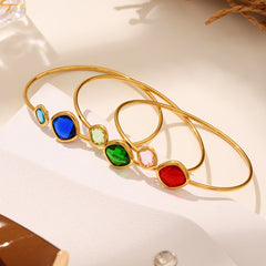 Czech Glass Two-Accent Open Cuff