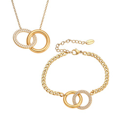 18K Gold-Plated Interlocking Circle Jewelry