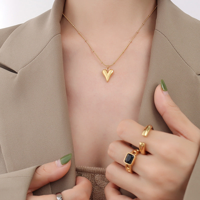 Polished Heart Pendant Necklace
