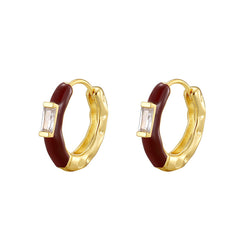 Daphne Vintage-Inspired Enamel Pavé Stud Earrings