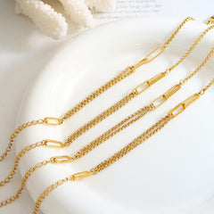 18K Gold-Plated Double-Line Open Link Bracelet