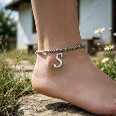 Initial Pendant Anklet