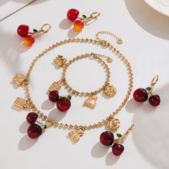18K Gold-Plated Cherry Charm Jewelry Separates