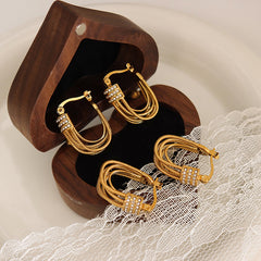 Cubic Zirconia Multi-Loop Hoop Earrings