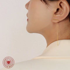 Minimalist Bar & Chain Threader Earrings