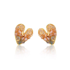 Nadine Vintage-Inspired Crystal Heart Stud Earrings
