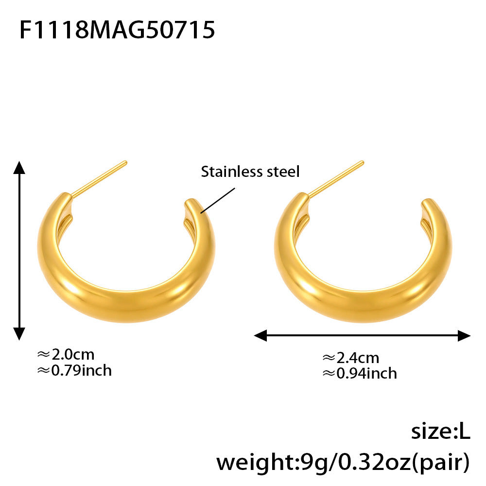 Polished Rounded Hoop Earrings