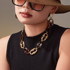 Leopard-Pattern Link Necklace, Bracelet or Earrings