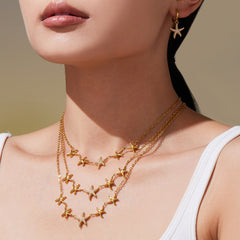 18K Gold-Plated Starfish Necklace, Bracelet, Earrings or Ring