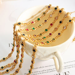 Multicolor Cubic Zirconia Necklace and Bracelet