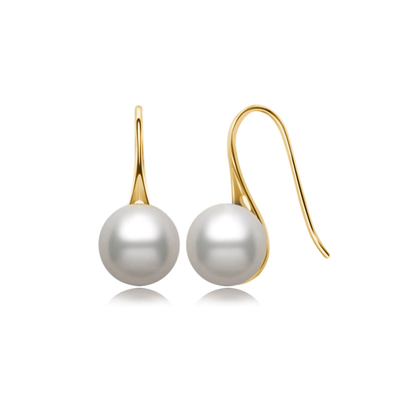 Nadine Pearl Huggie Earrings
