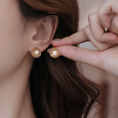 Daphne Vintage-Inspired Pearl Stud Earrings No. 460347