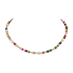 Nicolette Pearl Glass Beaded Necklace