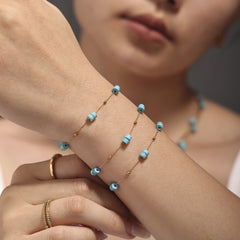 Turquoise Accent Necklace, Bracelet or Separate Chain