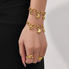 Star & Crescent Moon Charm Necklace or Bracelet