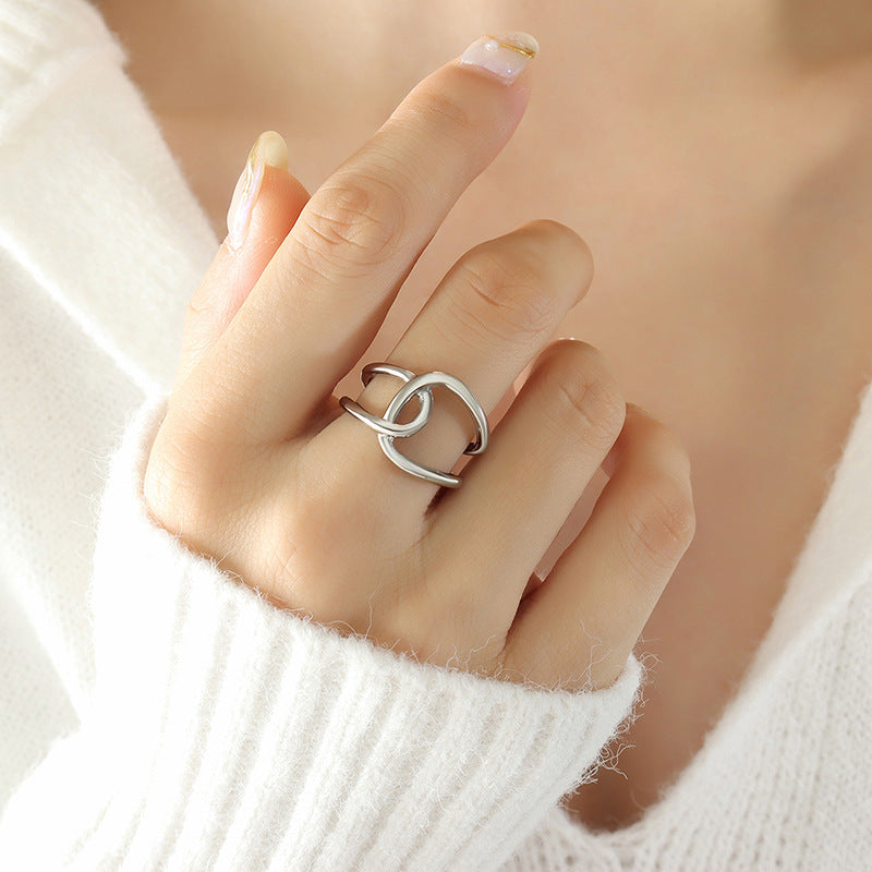 18K Gold-Plated Interlocking Open Ring