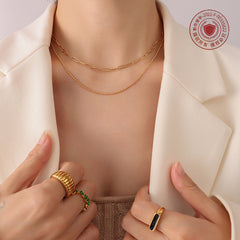 18K Gold-Plated Double-Layer Chain Necklace