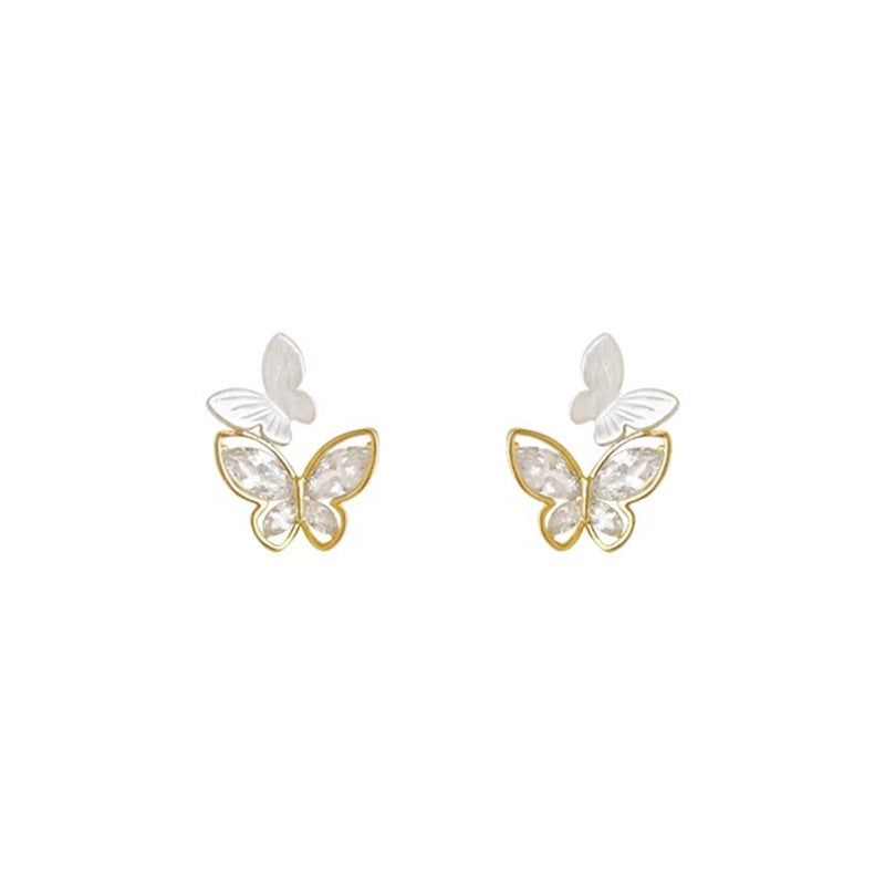 Marielle Vintage-Inspired Pavé Butterfly Stud Earrings