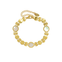 18K Gold-Plated White Shell Geometric Bracelet