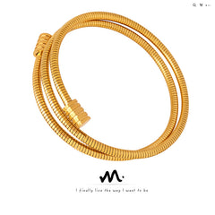 Layered Snake Chain Bangle Bracelet