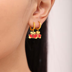 Garnet and Enamel Christmas Jewelry