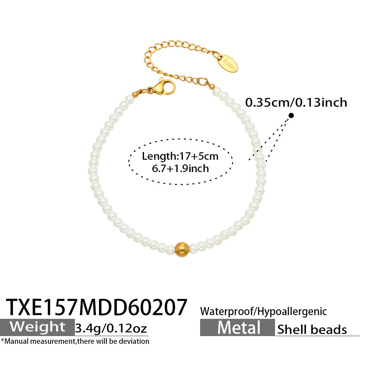 Pearl-Look Beaded Necklace & Bracelet