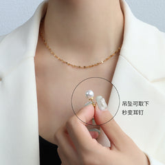 Pearl-Look Pendant Necklace or Stud Earrings