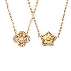 Cubic Zirconia Flower & Star Necklace & Bracelet