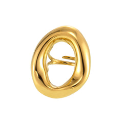 18K Gold-Plated Sculptural Ring & Tag Necklace
