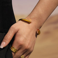 Gold-Tone Sculptural Open Cuff Bracelet